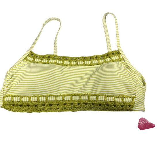 Xhilaration Womens Size Medium Swim Bikini Top Striped Yellow New With Tags - Picture 1 of 12